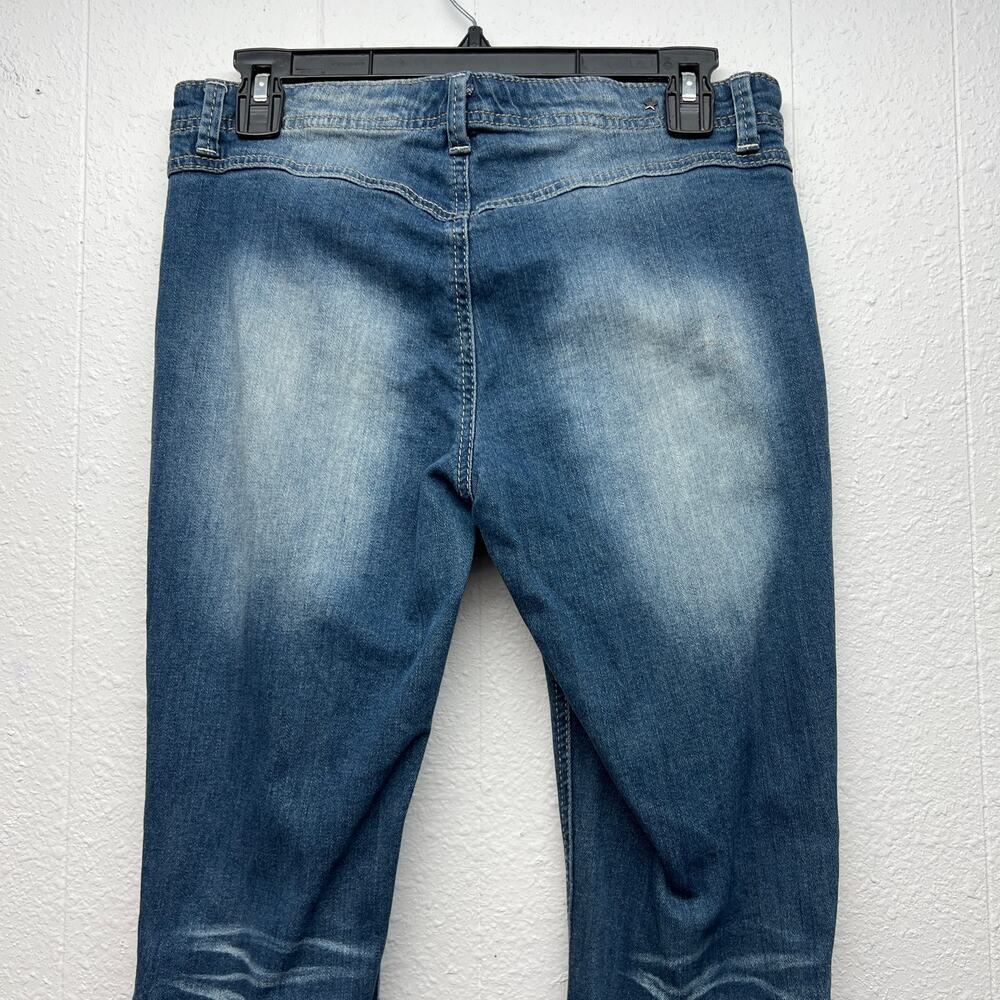 Vintage Y2K Jeans Vanilla Star Low Rise Lace Up Waist Flared Leg Sz 7 Distressed - Picture 10 of 14
